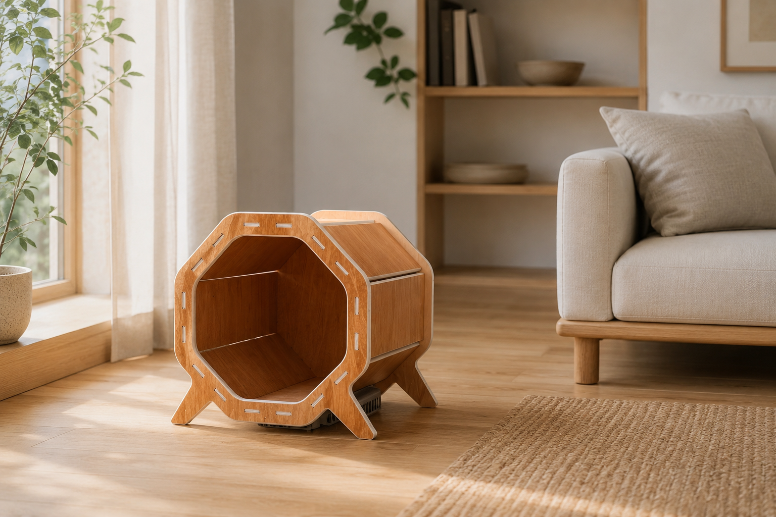 Designer Wooden Pet House “Modern Barrel” | Lignaris
