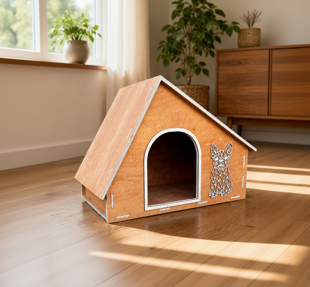 Modern Wooden  Pet House – Frenchie Edition  | Lignaris