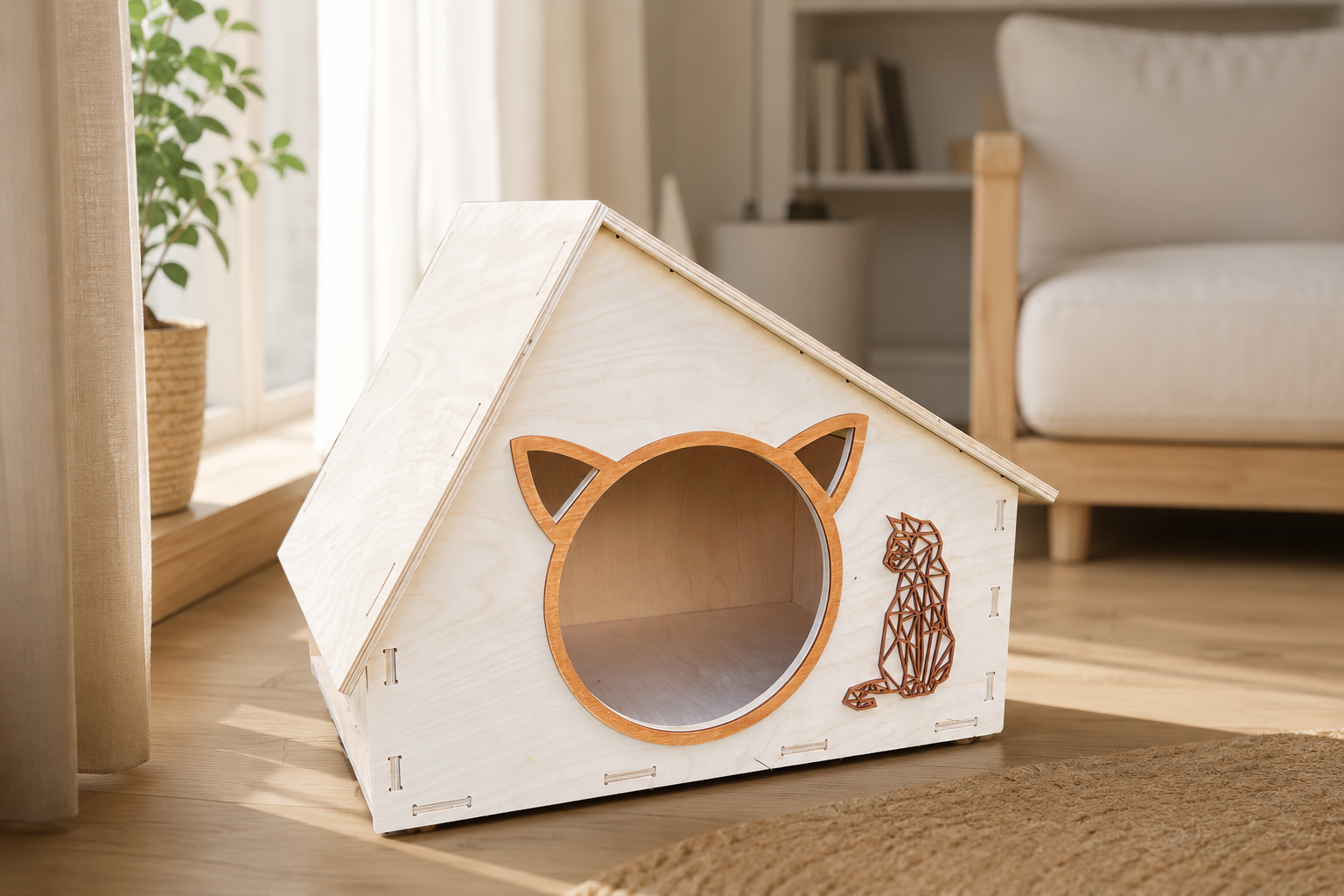 Modern Wooden Cat House | Lignaris